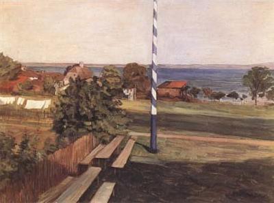 Leibl, Wilhelm Landscape with Flagpole (mk09) Sweden oil painting art